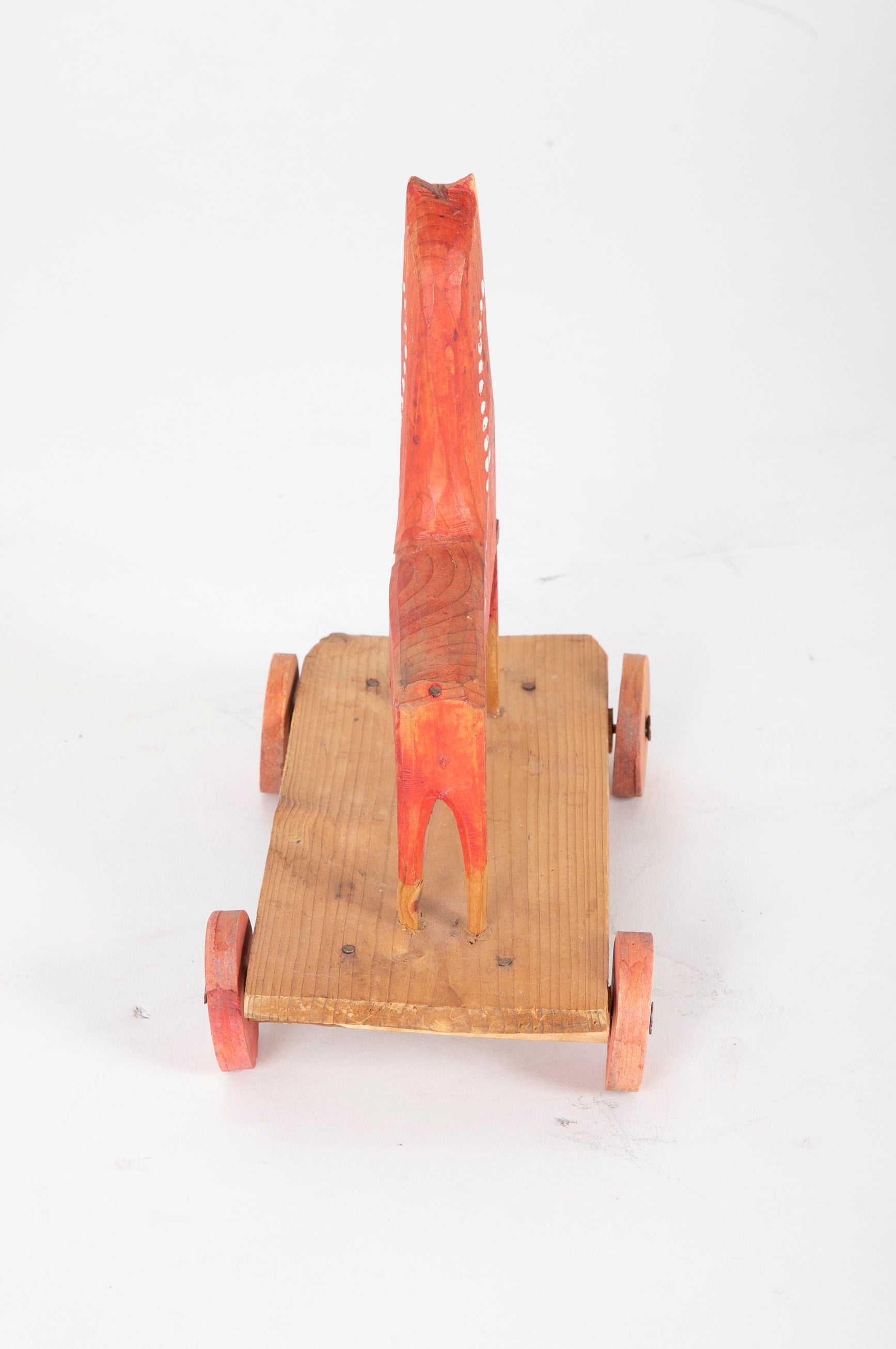 Early 20th Century Pull Toy Horse in Red & White Paint