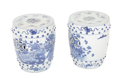 A Pair of Chinese Export Porcelain Stools with Peacock Decor