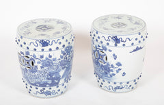 A Pair of Chinese Export Porcelain Stools with Peacock Decor