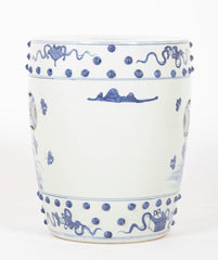 A Pair of Chinese Export Porcelain Stools with Peacock Decor