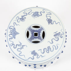 A Pair of Chinese Export Porcelain Stools with Peacock Decor