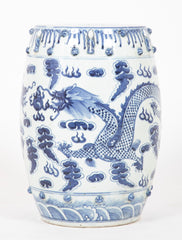 Pair of Chinese Export Blue & White Garden Stools