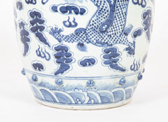 Pair of Chinese Export Blue & White Garden Stools