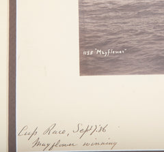 Original Nathaniel Stebbins Photograph of "Mayflower" Winner of the 1886 America's Cup Race