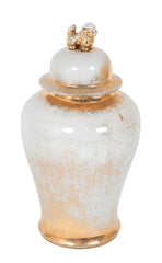 Late 20th Century Chinese Partially Gilt Large Covered Urn