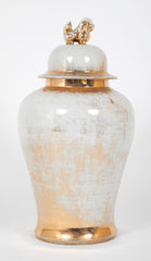 Late 20th Century Chinese Partially Gilt Large Covered Urn