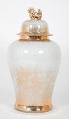 Late 20th Century Chinese Partially Gilt Large Covered Urn