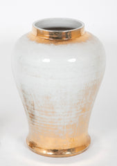 Late 20th Century Chinese Partially Gilt Large Covered Urn
