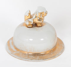 Late 20th Century Chinese Partially Gilt Large Covered Urn