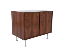 Rosewood Bedside Cabinet with Chrome Legs