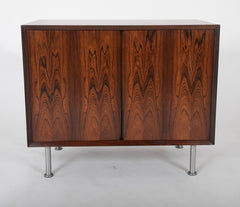 Rosewood Bedside Cabinet with Chrome Legs