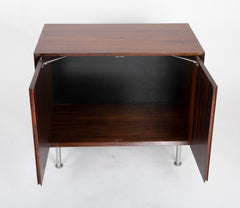 Rosewood Bedside Cabinet with Chrome Legs
