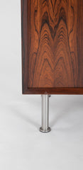 Rosewood Bedside Cabinet with Chrome Legs