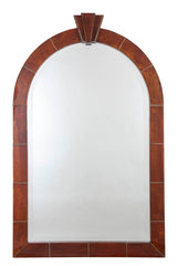 A Large and Important Signed Karl Springer Mirror with Lacquered Goatskin Frame in Tortoise Color
