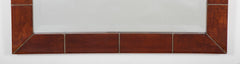 A Large and Important Signed Karl Springer Mirror with Lacquered Goatskin Frame in Tortoise Color