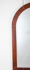 A Large and Important Signed Karl Springer Mirror with Lacquered Goatskin Frame in Tortoise Color