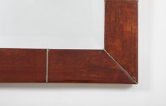 A Large and Important Signed Karl Springer Mirror with Lacquered Goatskin Frame in Tortoise Color