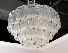 Three-Tier Murano Glass Chandelier by Barovier & Toso