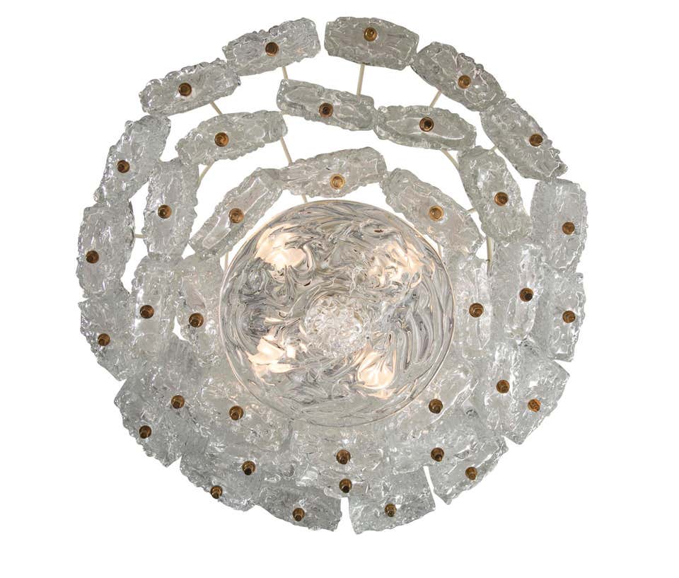 Three-Tier Murano Glass Chandelier by Barovier & Toso