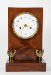 19th Century French Mahogany & Sphinx Mounted Mantle Clock