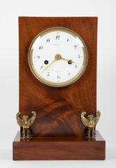 19th Century French Mahogany & Sphinx Mounted Mantle Clock