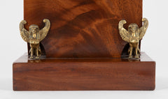 19th Century French Mahogany & Sphinx Mounted Mantle Clock