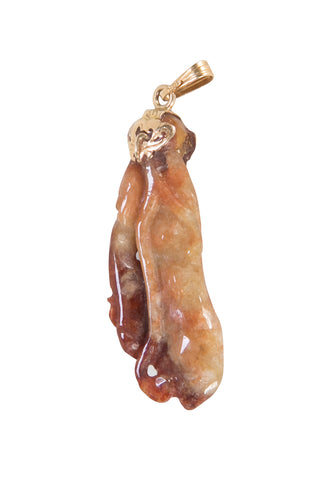 Gold Mounted Jade Pendant