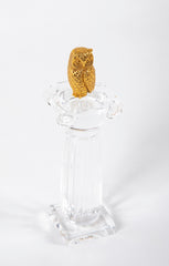 Steuben Owl on Crystal Column by James Houston