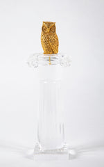 Steuben Owl on Crystal Column by James Houston