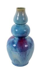 A Chinese Flambe Triple Gourd Porcelain Vase