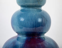 A Chinese Flambe Triple Gourd Porcelain Vase