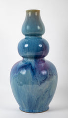 A Chinese Flambe Triple Gourd Porcelain Vase
