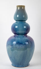 A Chinese Flambe Triple Gourd Porcelain Vase