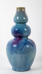 A Chinese Flambe Triple Gourd Porcelain Vase