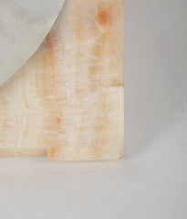 Marble Bas Relief of Jesus Christ Set in Beveled Onyx Frame