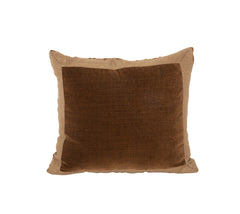 Brown Velvet Pillow with Antique Paisley Border
