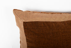 Brown Velvet Pillow with Antique Paisley Border