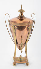 Classical Hot Water Copper & Brass Urn with Fleur de Lis and Sphinx Motif