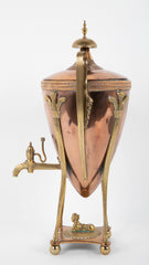 Classical Hot Water Copper & Brass Urn with Fleur de Lis and Sphinx Motif