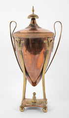 Classical Hot Water Copper & Brass Urn with Fleur de Lis and Sphinx Motif