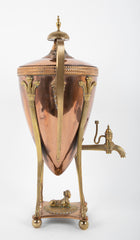 Classical Hot Water Copper & Brass Urn with Fleur de Lis and Sphinx Motif