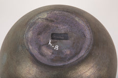 Cenedese Murano Glass Circle Vase with Iridescent Scavo Finish