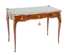 Louis XV Style Leather Top Bronze Mounted Bureau Plat