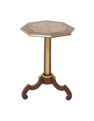 A Regency Brass Edge Banded Octagonal Pedestal Stand