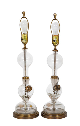 Pair of Mounted Laboratory Lamps
