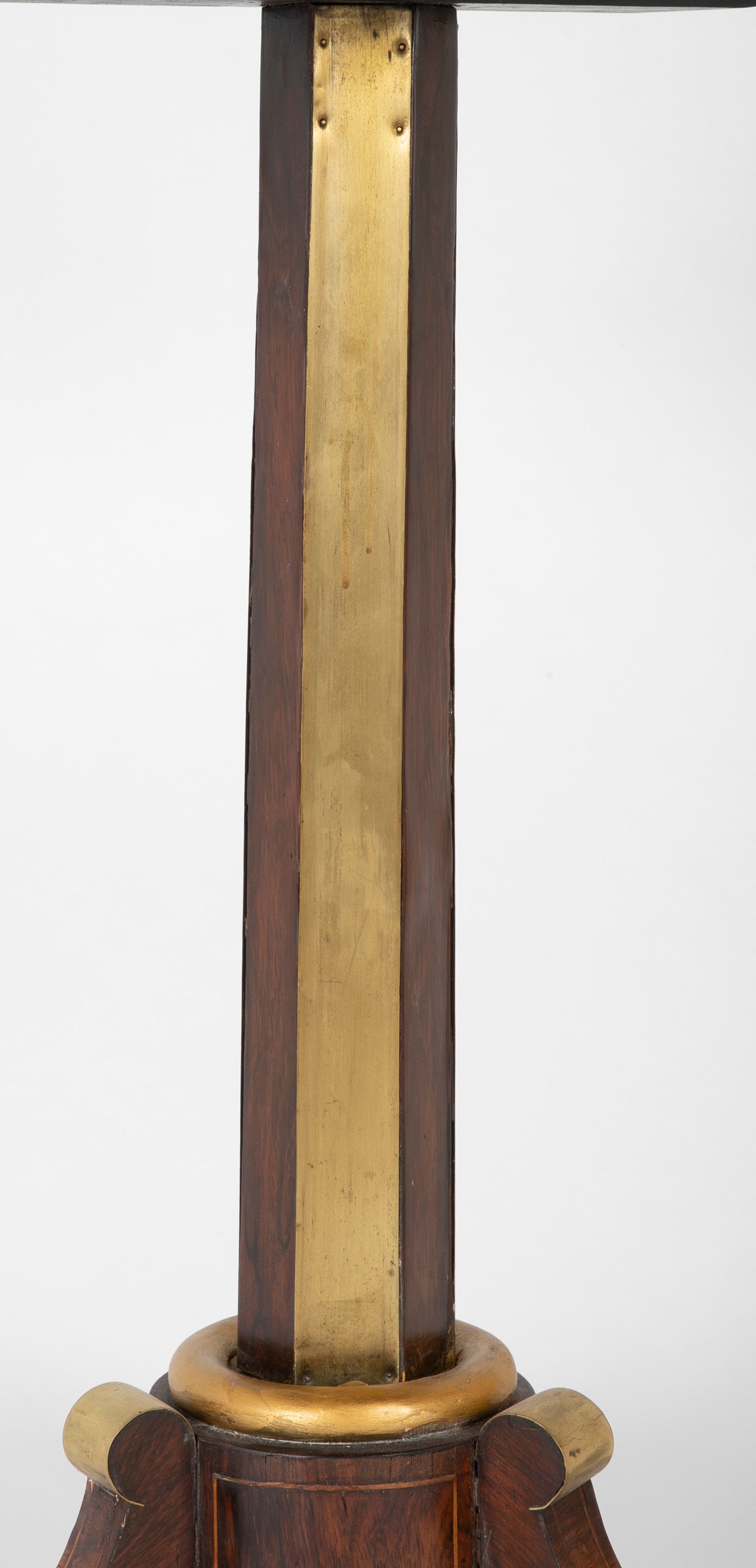 A Regency Brass Edge Banded Octagonal Pedestal Stand