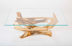 A Limited Edition Gilt Bronze Coffee Table Designed by Fred Brouard