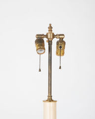 Pair of Ebonized Twisted Wood Candlesticks as Standing Lamps