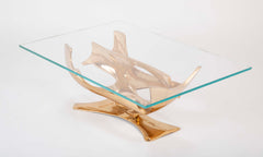 A Limited Edition Gilt Bronze Coffee Table Designed by Fred Brouard
