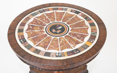 Rosewood Center Table Inset with Pietra Dura Specimen Butterflies